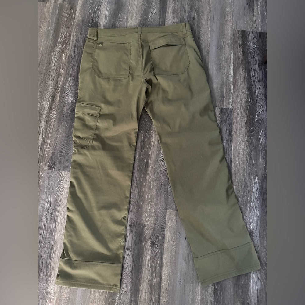 Prana Breathe Pants Mens L Pony Cargo Casual Outdoors Cotton ,olive green color